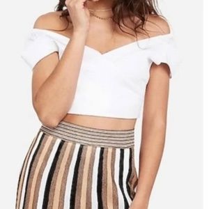 Express White Cropped Top